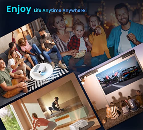 FANGOR 4K Supported Projector with 5G WiFi and Bluetooth - HD 900 ANSI 1080P Native Projector for Outdoor Movies, Home Video Projector with 4P Keystone 50% Zoom Supports TV Stick/Roku/Laptop/Phone