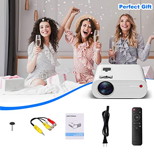 LED Projector 1080P, Full HD Video Movie Projector for Business PowerPoint Presentation Home Theater, Compatible with Laptop Phone Android TV AV HDMI USB