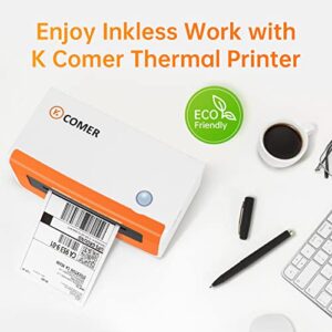 K Comer Shipping Label Printer 150mm/s High-Speed 4x6 Direct Thermal Label Printing for Shipment Package 1-Click Setup on Windows/Mac,Label Maker Compatible with Amazon, Ebay, Shopify, FedEx,USPS,Etsy