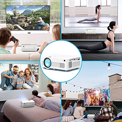 Projector with WiFi, Portable Movie Projector, Mini Projector with Wireless Mirroring for Outdoor Movies, Compatible with TV Stick,HDMI,USB,AV,TF,Laptop,DVD