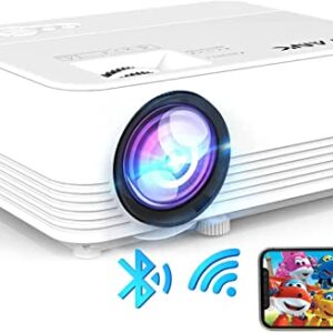 Projector with WiFi, Portable Movie Projector, Mini Projector with Wireless Mirroring for Outdoor Movies, Compatible with TV Stick,HDMI,USB,AV,TF,Laptop,DVD