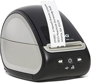 dymo labelwriter 550 turbo direct thermal label printer, usb and lan connectivity – up to 90 labels per minute, 300 dpi, auto label recognition, monochrome label maker, broage printer_cable