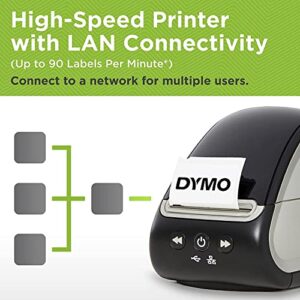 DYMO LabelWriter 550 Turbo Direct Thermal Label Printer, USB and LAN Connectivity - up to 90 Labels Per Minute, 300 dpi, Auto Label Recognition, Monochrome Label Maker, BROAGE Printer_Cable