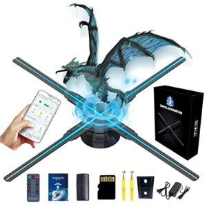 3d hologram fan, missyou 20.5″ hologram projector advertising display with remote&bluetooth&app, 700 video library for business store signs, bar, casino, party, christmas