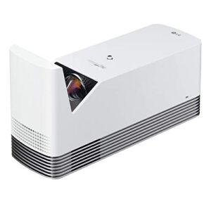lg cinebeam fhd projector hf85la – dlp ultra short throw laser home theater smart projector, white