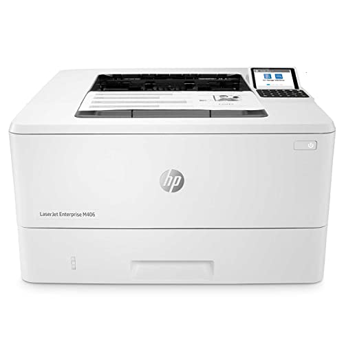 HP Laserjet Enterprise M406dn Wired Monochrome Laser Printer, Black and White - Print Only - 2.7" LCD, 42 ppm, 1200 x 1200 dpi, Automatic Duplex Printing, USB, Ethernet, Cbmou Printer Cable