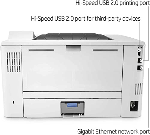 HP Laserjet Enterprise M406dn Wired Monochrome Laser Printer, Black and White - Print Only - 2.7" LCD, 42 ppm, 1200 x 1200 dpi, Automatic Duplex Printing, USB, Ethernet, Cbmou Printer Cable