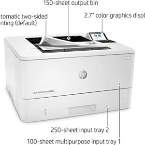 HP Laserjet Enterprise M406dn Wired Monochrome Laser Printer, Black and White - Print Only - 2.7" LCD, 42 ppm, 1200 x 1200 dpi, Automatic Duplex Printing, USB, Ethernet, Cbmou Printer Cable