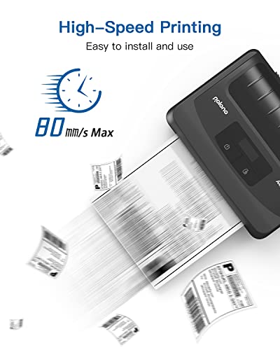 POLONO A400 Bluetooth Thermal Label Printer - 4x6 Label Printer for Small Business Shipping Packages - Portable Printer Wireless Printer for iPhone, Android & PC, Compatible with Amazon, Ebay, USPS