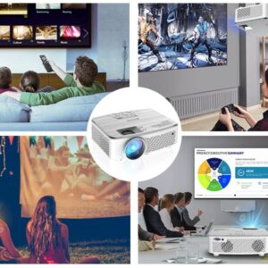 WiFi Bluetooth Projector, Native 1080P HD Movie Projector with Carrying Case, 9500LM 4K Supported 200" Display Home Theater, Compatible with iOS/ Android/ Xbox/ PS5/ TV Stick/ HDMI…