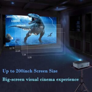 WiFi Bluetooth Projector, Native 1080P HD Movie Projector with Carrying Case, 9500LM 4K Supported 200" Display Home Theater, Compatible with iOS/ Android/ Xbox/ PS5/ TV Stick/ HDMI…