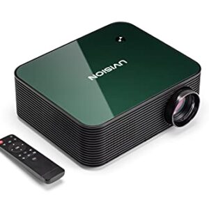 UVISION Native 1080P Full HD Projector, Keystone Correction and Dust-Proof Design to Extend Lifetime, Home Theater & Office Projector, Compatible: Roku, FireTV, Laptop, Phone, Tablets, PS5