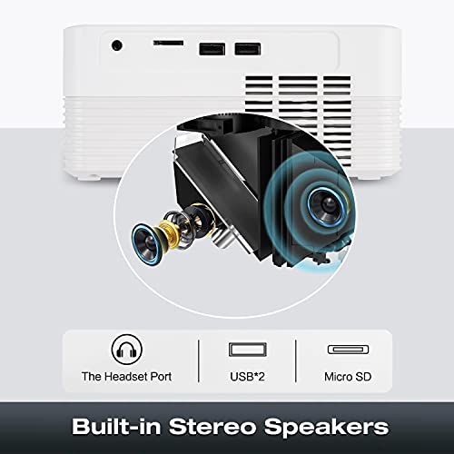 Famishow Smart Projector Android TV 9.0 Built in- WiFi Mini Projector with Bluetooth, 8500 Lumens 4K and 250” Display Supported Portable Video Projector for Home Cinema & Outdoor Movie Theater