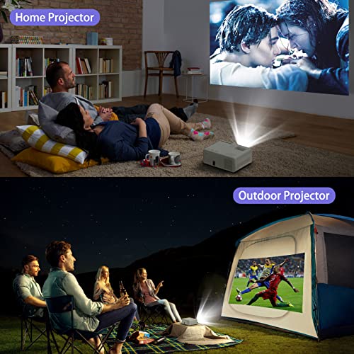 Native 1080P Projector with 5G WiFi and Bluetooth, HANWIND 12000Lumen Outdoor Movie Night Mini Portable Projectors 4K Support, Own Your Home Theater Proyector Compatible with TV Stick, Phone, HDMI USB