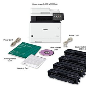 Canon Color imageCLASS MF733Cdw - All in One, Wireless, Duplex Laser Printer (Comes with 3 Year Limited Warranty), Amazon Dash Replenishment Ready, white