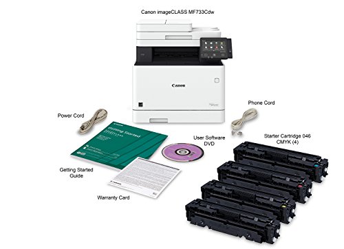 Canon Color imageCLASS MF733Cdw - All in One, Wireless, Duplex Laser Printer (Comes with 3 Year Limited Warranty), Amazon Dash Replenishment Ready, white