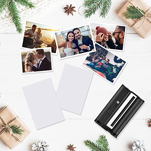 Liene 4x6'' Rechargeable Photo Printer Bundle (100 pcs +3 Ink Cartridges), Wireless Photo Printer for iPhone, Smartphone, Android, Computer, Dye Sublimation Printer, Photo Printer for Travel, Home Use