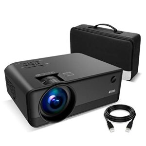 living enrichment mini projector, 1080p hd supported portable video projector, 7000 lumen 50,000 hours led lamp, 200” projection display, compatible with hdmi vga usb dvd for home entertainment