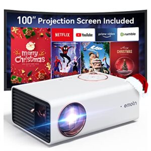 emotn a1 mini projector, 1080p supported portable projector,150ansi lumens small projector for kids, outdoor projector supports 45w power bank supply with usb/hdmi/av
