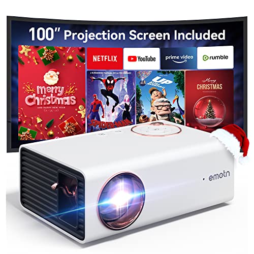 Emotn A1 Mini Projector, 1080P Supported Portable Projector,150ANSI Lumens Small Projector for Kids, Outdoor Projector Supports 45W Power Bank Supply with USB/HDMI/AV