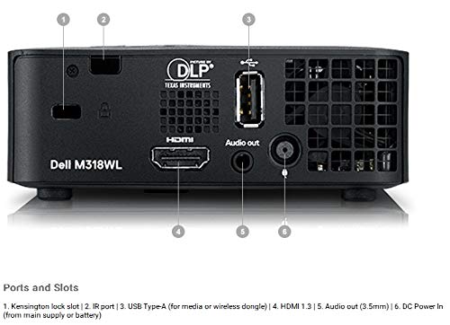 Dell Mobile Projector M318WL 500 ANSI lumens WXGA (1280 x 800) 16:10 (Pocket Size)