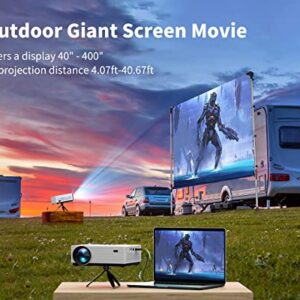 4K Projector with 5G WiFi and Bluetooth, Acrojoy 450 ANSI Native 1080P Mini Projector Support 400"Display, 75% Zoom, Portable Outdoor Movie Projector W/ Tripod and Bag, Compatible W/ TV Stick/USB/PS5