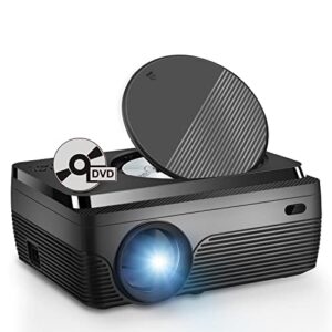 dvd projector protable built in dvd player hd 1080p supported movie projector for outdoor use compatible with hdmi, usb, av, tf, vga, tv stick