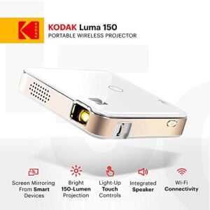 KODAK Luma 150 Pocket Projector | Portable Movie Projector w/Built-in Speaker for Home & Office Produces Images Up to 150” - Includes Soft Case