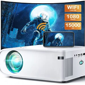 Projector for iPhone, ARTSEA 15000L 4K HD Projector Native 1080P 5G WiFi 2023 Upgrade Indoor Outdoor Video Projector with 100Inch Projection Screen, Movie Home Projector for TV Stick/PS4/Android/iOS