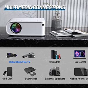 Projector for iPhone, ARTSEA 15000L 4K HD Projector Native 1080P 5G WiFi 2023 Upgrade Indoor Outdoor Video Projector with 100Inch Projection Screen, Movie Home Projector for TV Stick/PS4/Android/iOS