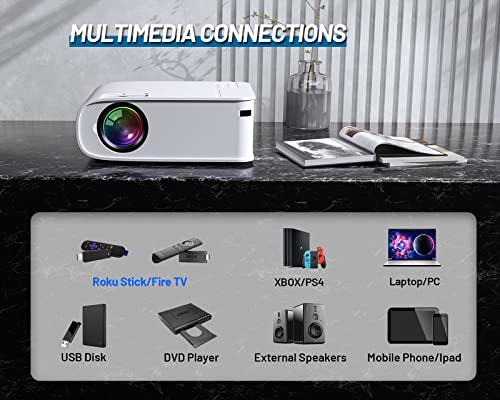 Projector for iPhone, ARTSEA 15000L 4K HD Projector Native 1080P 5G WiFi 2023 Upgrade Indoor Outdoor Video Projector with 100Inch Projection Screen, Movie Home Projector for TV Stick/PS4/Android/iOS