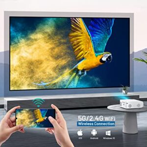 Projector for iPhone, ARTSEA 15000L 4K HD Projector Native 1080P 5G WiFi 2023 Upgrade Indoor Outdoor Video Projector with 100Inch Projection Screen, Movie Home Projector for TV Stick/PS4/Android/iOS