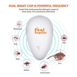 Ultrasonic Pest Repeller - 6 Pack，Pest Repellent Plug-in Pest Control Repeller for Mosquito, Insect, Mice, Spider, Ant, Cockroach, Rodent & Deer Indoor Repellent