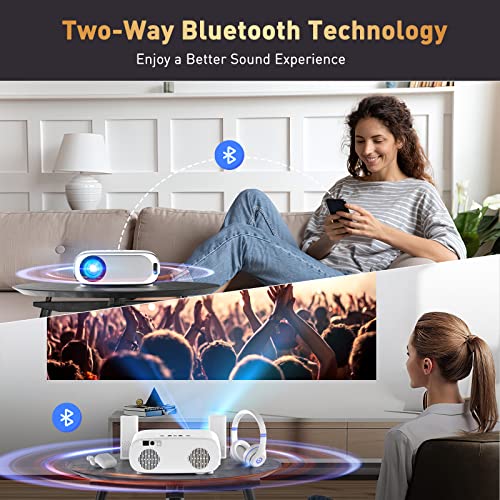 [Auto-Focus] Projector, Native Full HD 1080P Projector 4K Supported, Android TV Home Theater Projector, Outdoor Movie Projector Built in Two-Way Bluetooth, 2.4/5G WiFi, 4D Keystone Correction