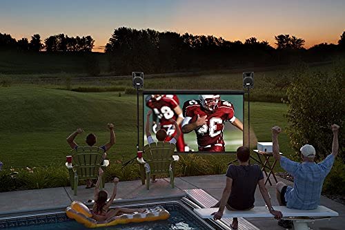 Indoor/Outdoor Theater Kit | Silverscreen Series System | Projection Screen with 1080pHD Savi 4000 Lumen Projector, Sound System, Streaming Device w/WiFi (SS-100)