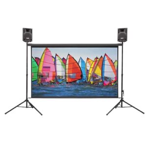 Indoor/Outdoor Theater Kit | Silverscreen Series System | Projection Screen with 1080pHD Savi 4000 Lumen Projector, Sound System, Streaming Device w/WiFi (SS-100)