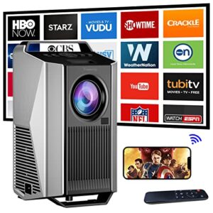 native 1080p 5g wifi bluetooth projector, 18000lux full hd outdoor movie projector support 4k android/ios sync screen&digital correction, home theater video projector compatible w/tv stick pc usb ppt