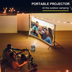 FANGOR WiFi Projector, 200" Display&1080P Supported, 360° Speaker/Bluetooth, 6000L Portable Wireless Mini Projector for Outdoor Movie, Sync Smartphone Screen via WiFi/USB Cable, for iOS/Android