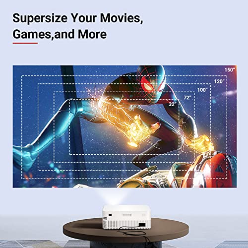 Mini Projector WiFi Movie Outdoor Projector Native 1080P Full HD Multimedia Home Theater 120" Supports with Smartphone/PC/TV Stick