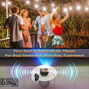 Mini Portable Projector, 1080p Supported WiFi Projectors, Native 720P Outdoor Movie Projector, 8000L & 200 Inches Mini Projector for iPhone, Compatible w/TV Stick, PC, Laptop, DVD Player