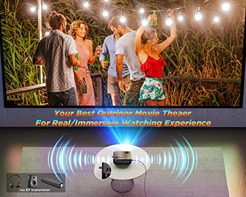 Mini Portable Projector, 1080p Supported WiFi Projectors, Native 720P Outdoor Movie Projector, 8000L & 200 Inches Mini Projector for iPhone, Compatible w/TV Stick, PC, Laptop, DVD Player