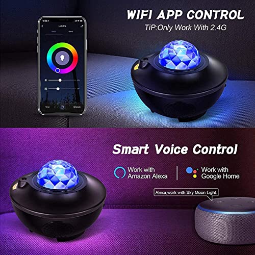 Galaxy Projector Star Projector Work with Alexa Google Home Galaxy Cove Projector with Bluetooth Music Speaker, Galaxy Globe Projector Remote Control Galaxy 360 Pro Galaxy Light Projector for Bedroom