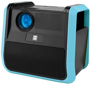 rca – rpj060 portable projector home theater entertainment system, long lasting battery – 2.5 hours per charge – outdoor, rechargeable, speakers – enjoy without any cable on the go – phone/stick/pc