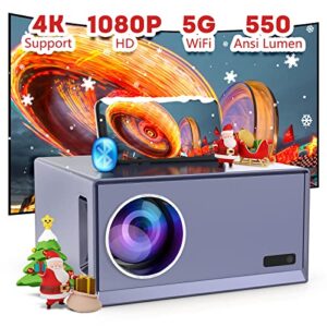 5g wifi bluetooth projector- native 1080p 4k support movie projector, repabow 550 ansi 300″ display 4d/4p keystone correction home theater projector sync for phone, fire stick, hdmi, pc, laptop, ps5