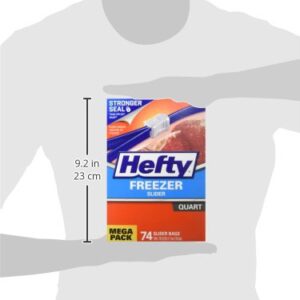 Hefty Slider Freezer Storage Bags, Quart Size, 74 Count