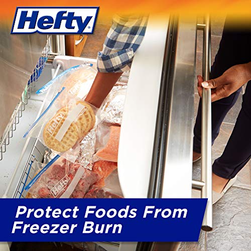 Hefty Slider Freezer Storage Bags, Quart Size, 74 Count