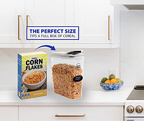 PLASTIC HOUSE Large Cereal Containers Storage Set Dispenser Approx. 4L FITS FULL STANDARD SIZE CEREAL BOX, Airtight Cereal Container Set For Maximum Freshness, BPA-FREE Large Cereal Storage Container