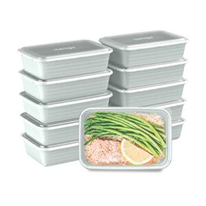 bentgo prep 1-compartment meal-prep containers with custom-fit lids – microwaveable, durable, reusable, bpa-free, freezer and dishwasher safe food storage containers – 10 trays & 10 lids (mint)