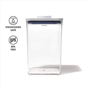 OXO Good Grips POP Container – Airtight 4.4 Qt for Flour and More Food Storage, Square, Clear