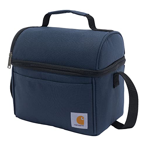 Carhartt Insulated 12 Can Two Compartment Lunch Cooler, Durable Fully-Insulated Lunch Box, Navy